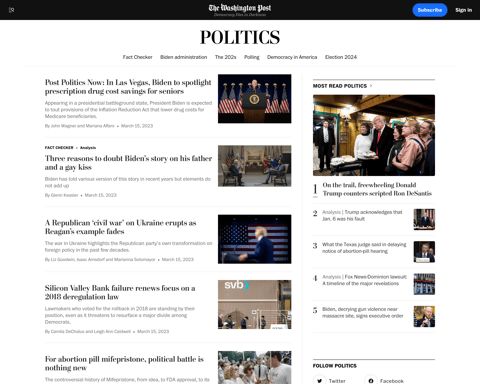 Il sito di The Washington Post